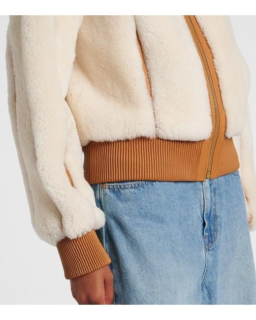Zimmermann White Story Shearling Bomber Jacket