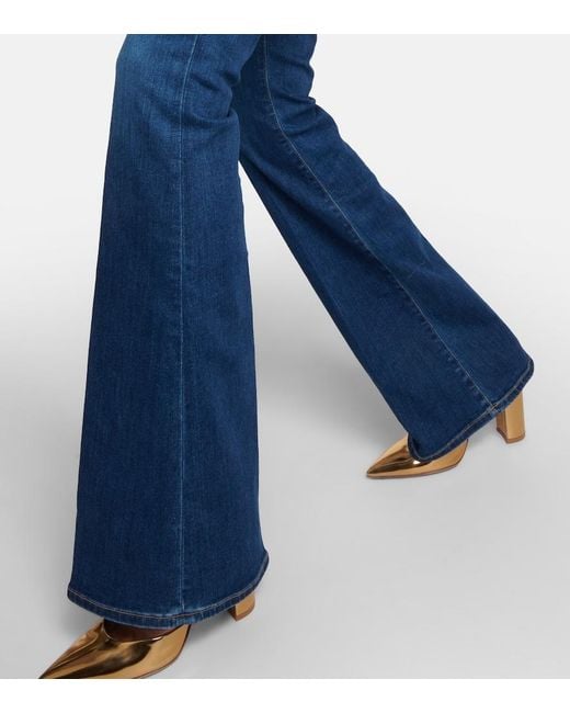 Veronica Beard Blue Beverly High-Rise Flared Jeans
