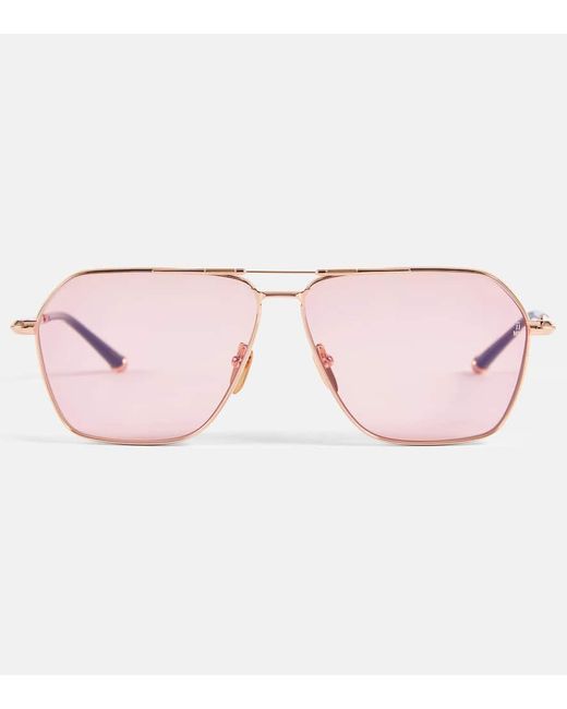 Jacques Marie Mage Pink Stellar Aviator Sunglasses