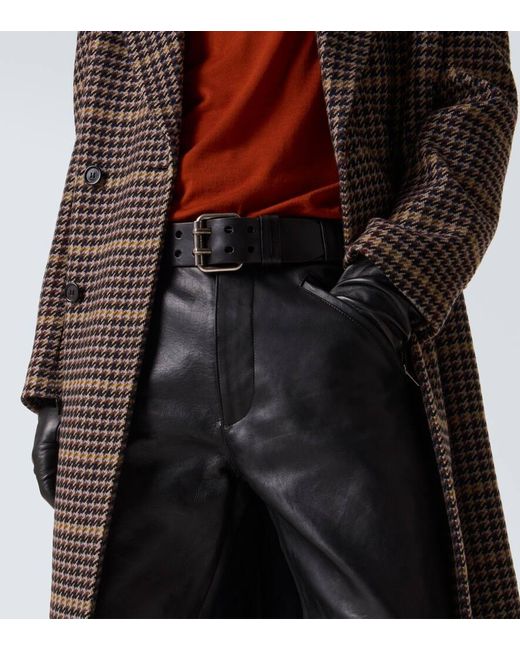 Saint Laurent Gerade Hose Aus Leder in Black für Herren