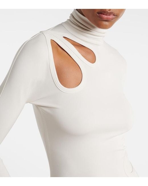 Victoria Beckham White Cutout Jersey Midi Dress