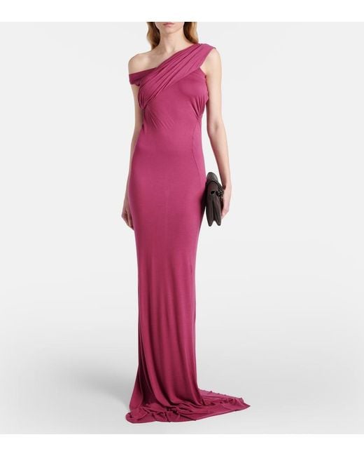 Rick Owens Red Sahara Asymmetric Gown