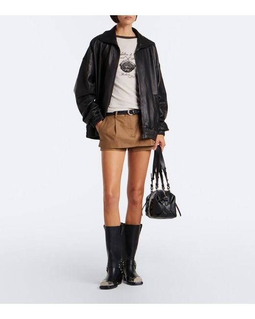 Paris Texas Black Roxy Embellished Leather Biker Boots