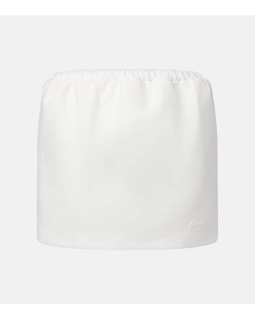 Gucci White Tulip Linen Miniskirt