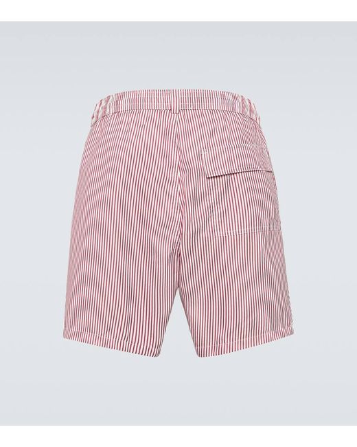 Loro Piana Pink Bay Striped Swim Trunks for men