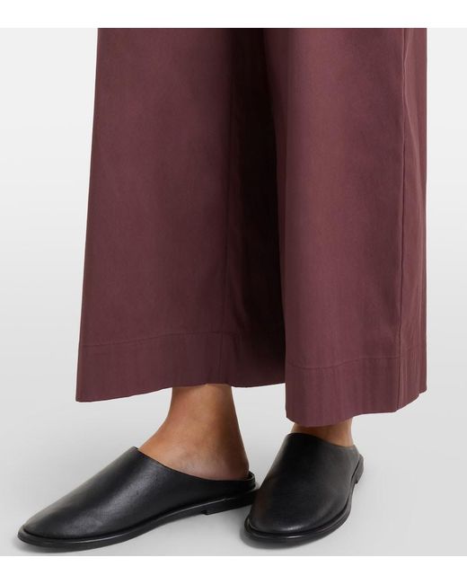 Max Mara Red Pece Cotton-Blend Wide-Leg Pants