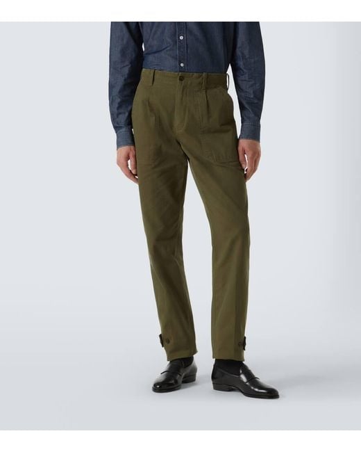 Dunhill Gerade Hose Aus Baumwolle in Green für Herren