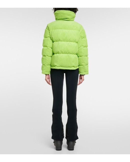 Perfect Moment Green Corduroy Down Ski Jacket