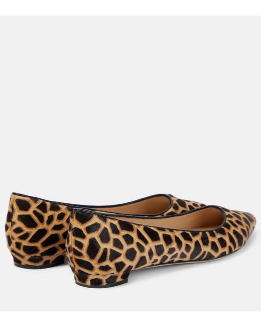 Manolo Blahnik Animal-print Ballet Flats in Brown | Lyst