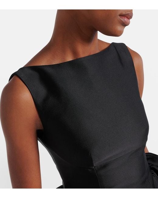 Roland Mouret Black Peplum Taffeta Top