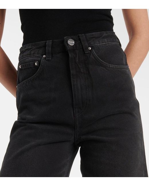 Jeans Anchos De Tiro Alto Totême de color Black