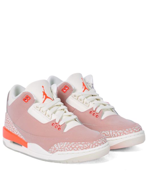 Nike Air Jordan 3 Retro Leather Sneakers in Pink | Lyst Australia