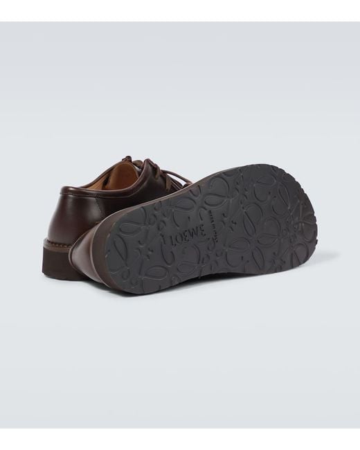 Loewe Faro Leather Loafers in Brown for Men | Lyst