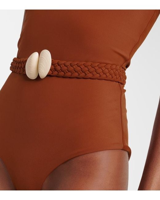 Johanna Ortiz Brown Belted Swimsuit