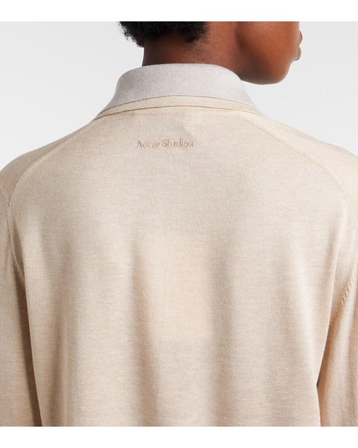 Acne Natural Silk, Wool, And Cashmere Polo Sweater