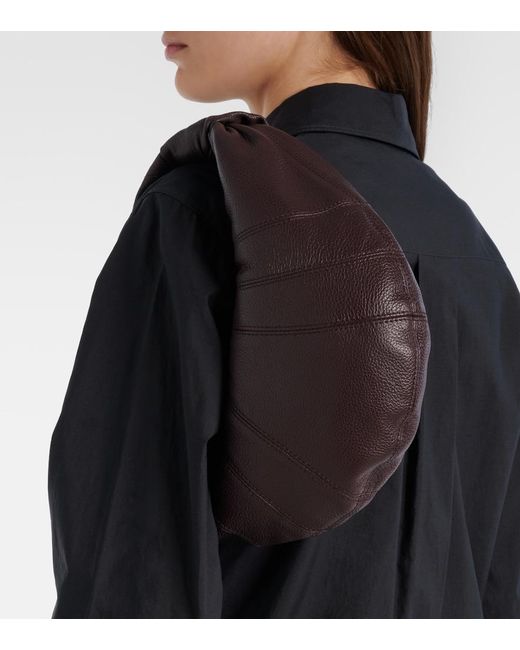 Lemaire Brown Fortune Croissant Mini Leather Bag