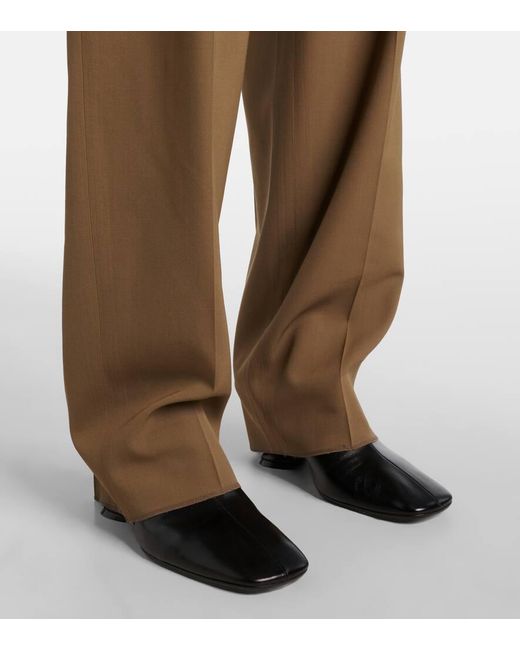 Ferragamo Brown Gerade High-Rise-Hose