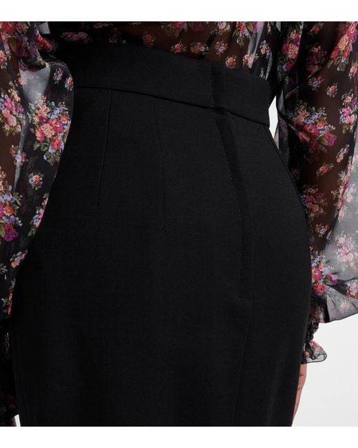 Dolce & Gabbana Black Wool-Blend Pencil Skirt
