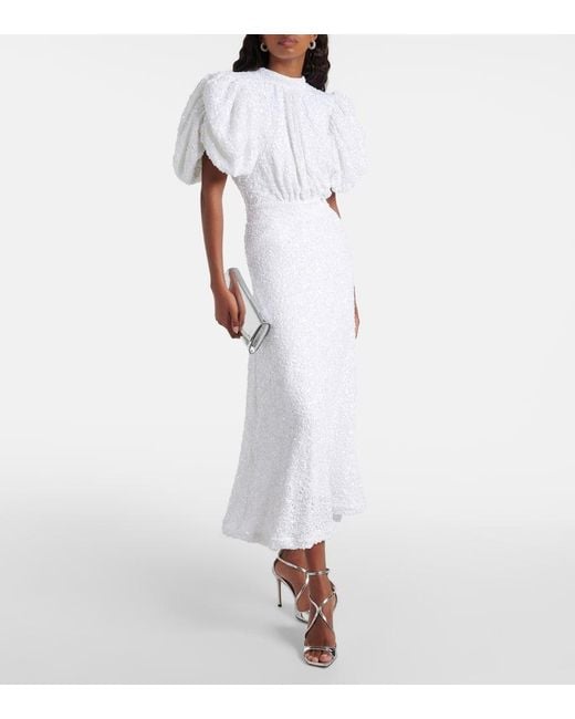 【Rotate】ブライダル sequined puff-sleeveガウン ROTATE BIRGER CHRISTENSEN Bridal Sequined Puff-Sleeve Gown