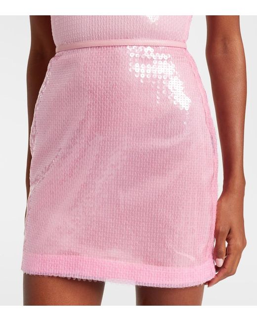David Koma Pink Sequined Minidress