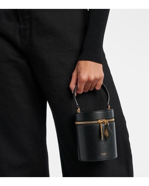 Alaïa Black Cube Mini Leather Vanity Bag