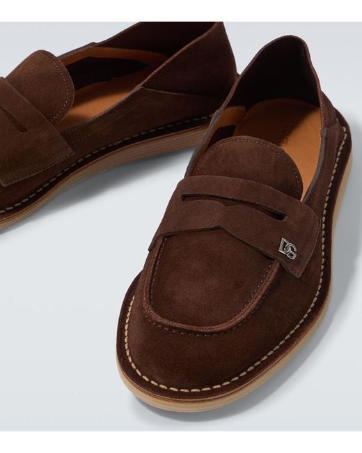 Dolce & Gabbana Brown New Florio Ideal Leather Penny Loafers for men