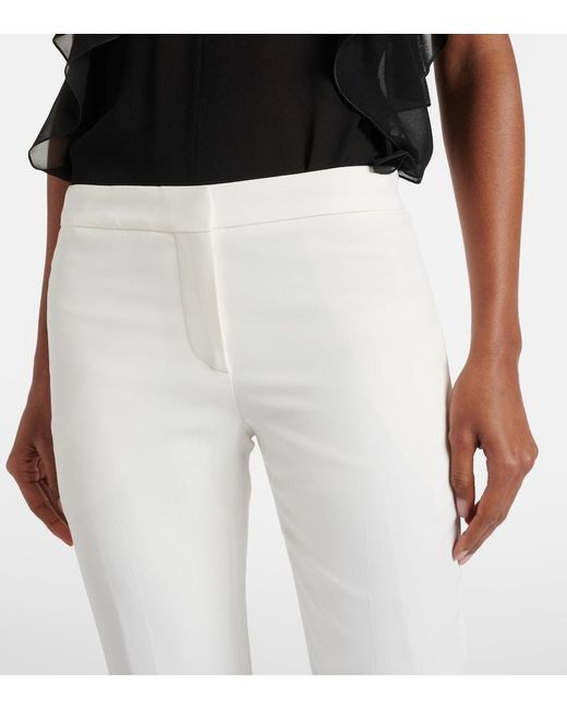 McQueen White Mid-Rise Slim Crepe Pants