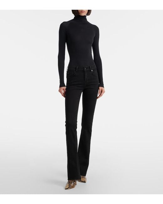 7 For All Mankind Blue Mid-Rise Bootcut Jeans