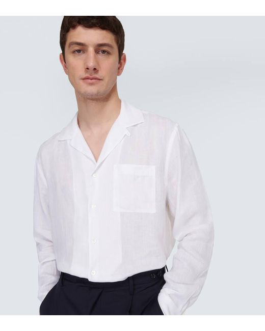 Camisa de lino Lardini de hombre de color White