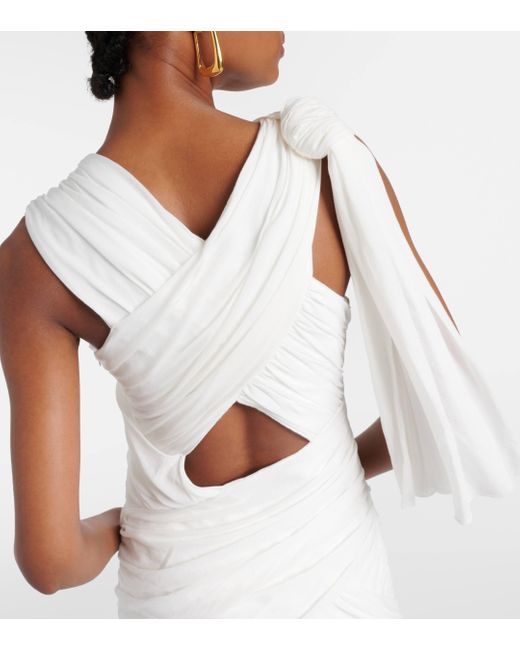 J.W. Anderson White Halterneck Cotton-blend Midi Dress
