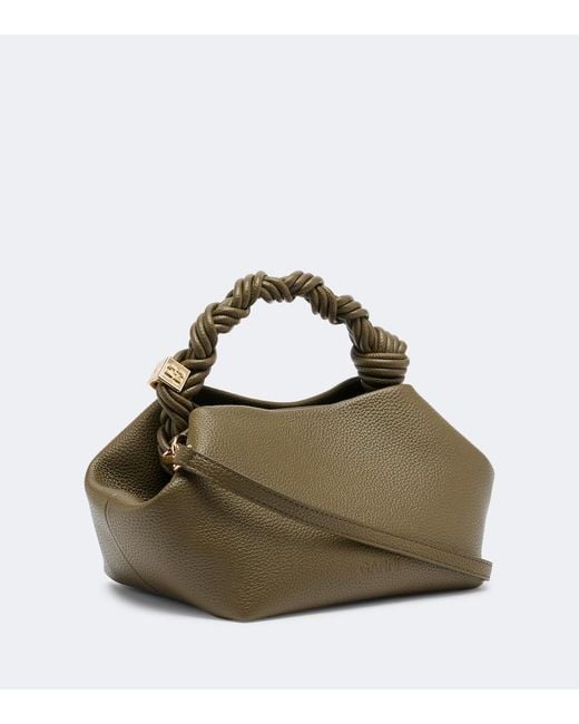 Ganni Green Bou Small Top-Handle Bag