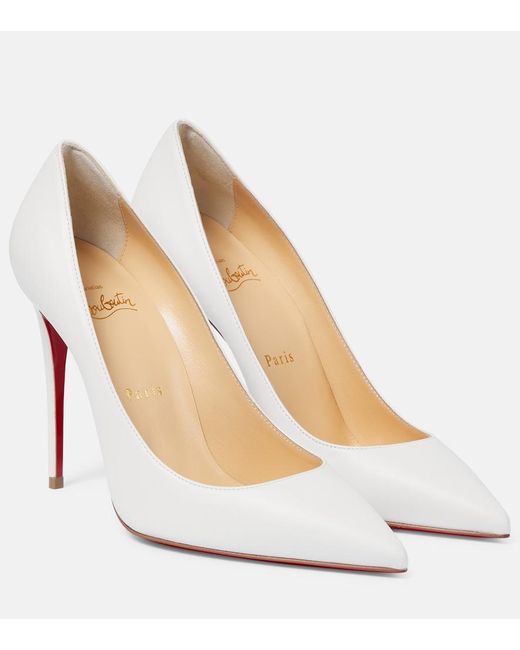 Christian Louboutin White Kate 100 Leather Heeled Courts