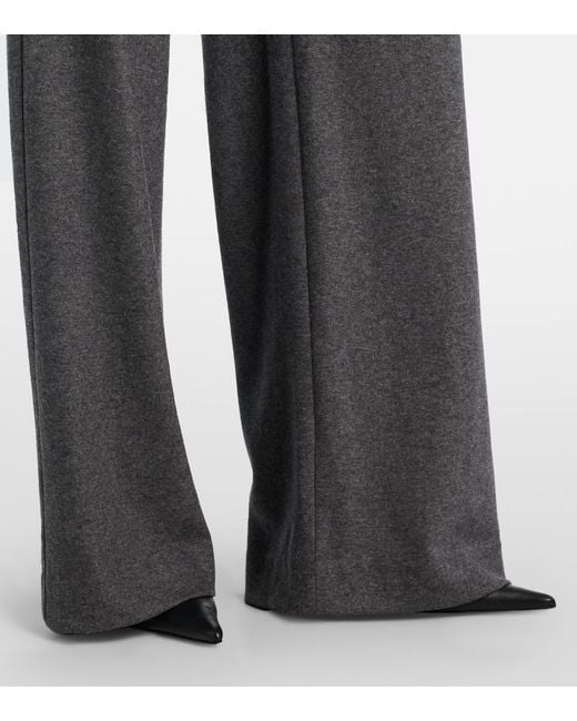 Veronica Beard Gray Mid-Rise Wide-Leg Pants