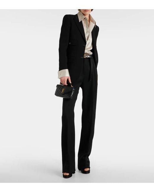Saint Laurent Black Portemonnaie Mit Logo-Applikation