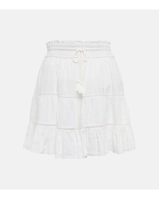 Isabel Marant White Lioline Cotton-Blend Gauze Mini Skirt