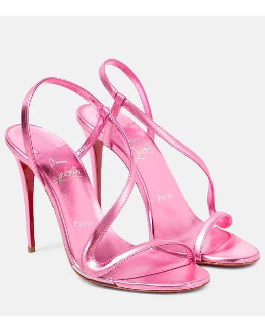 Christian Louboutin Pink Rosalie 100 Leather Sandals