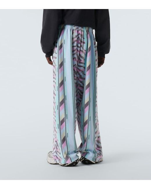 Balenciaga Blue Printed Fleece Sweatpants for men