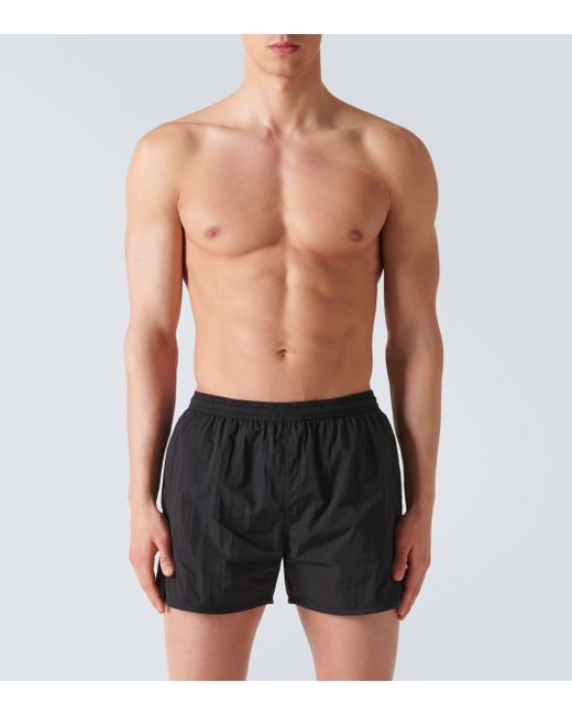 AMI Black Technical Canvas Swim Shorts for men