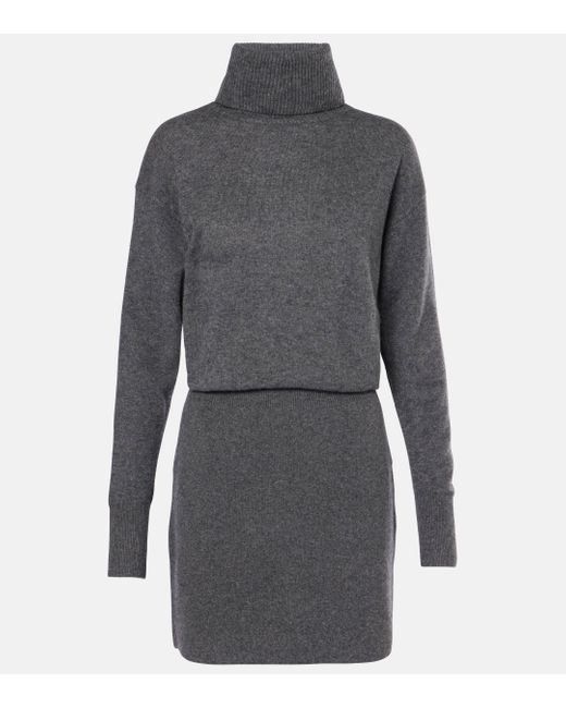 Veronica Beard Gray Cassidy Wool And Cashmere Minidress