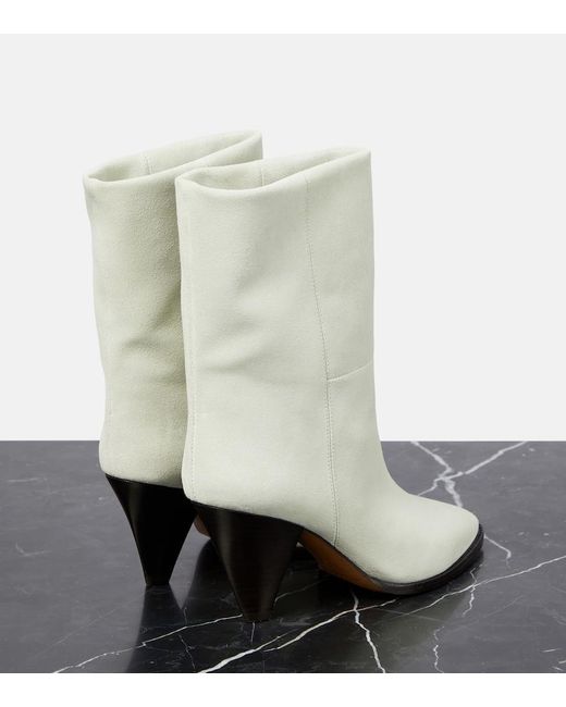 Isabel Marant White Rouxa Suede Ankle Boots