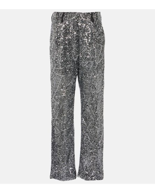 Pantalon droit Fox a sequins Blazé Milano en coloris Gray
