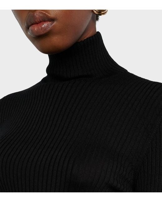 LaDoubleJ Black High Kick Cashmere And Silk Turtleneck Sweater