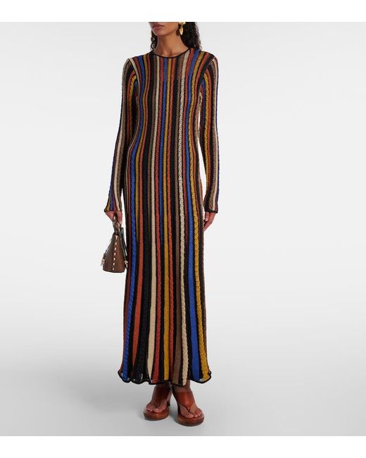 Abito Lungo Albie Con Lame A Righe di Ulla Johnson in Multicolor