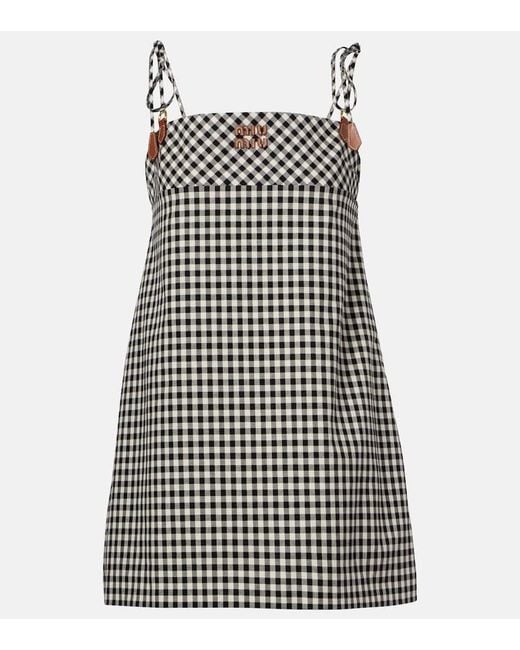 miu miu black and white dress Miu Miu V-neck Organza-trimmed Velvet Minidress  Petite Chrie