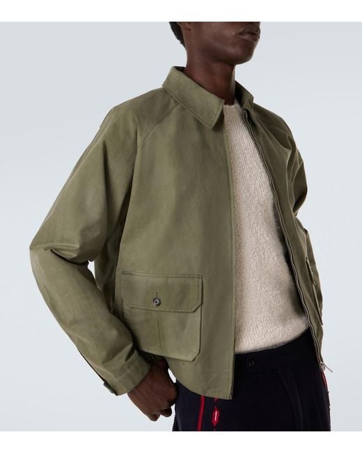 Bode Green Cotton Blouson Jacket for men