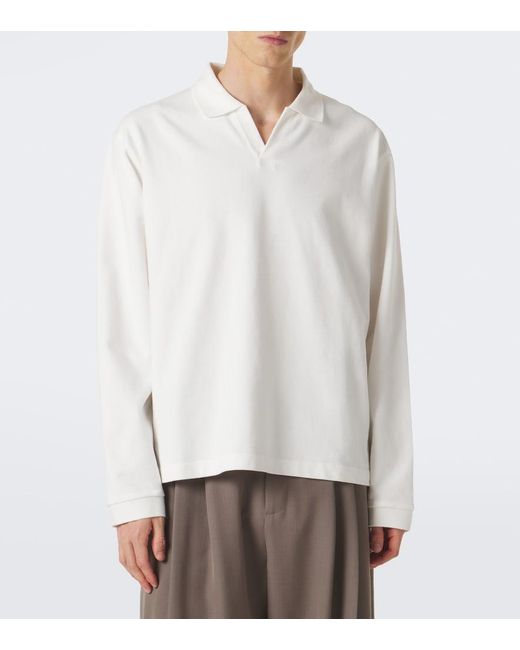 Studio Nicholson White Cotton Polo Jersey Shirt for men