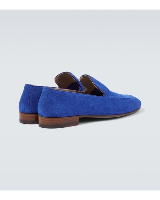 Manolo Blahnik Blue Truro Suede Loafers for men