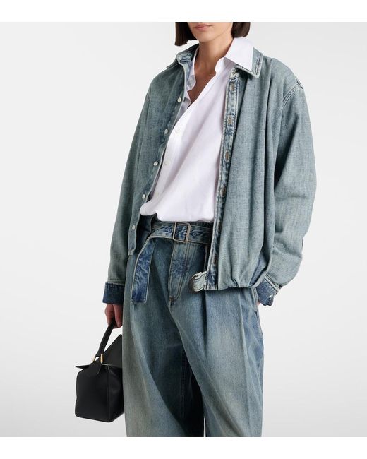 Loewe Blue Draped Belted Denim Shirt