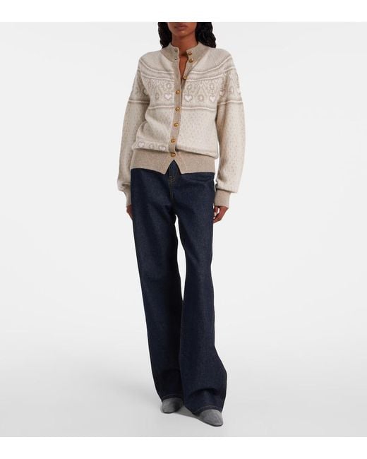 Khaite Natural Marc Fair Isle Cashmere Cardigan