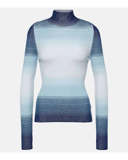 CORDOVA Blue Aurora High-Neck Wool Sweater